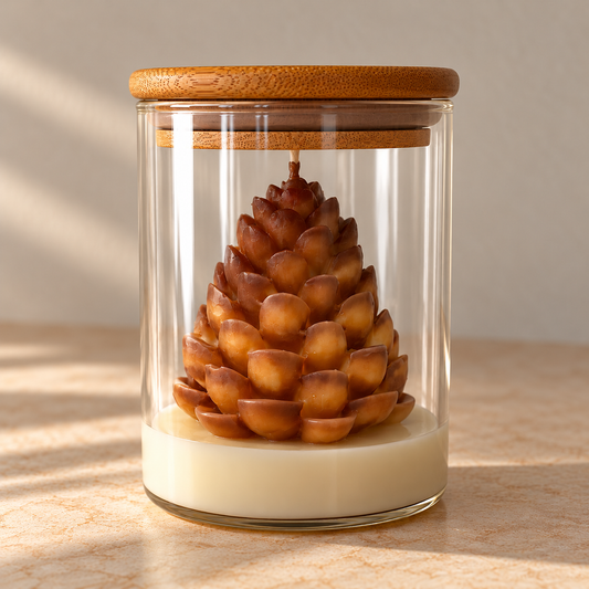 Pinecone – Χριστουγεννιάτικο Αρωματικό Κερί σε Γυάλινο Βάζο